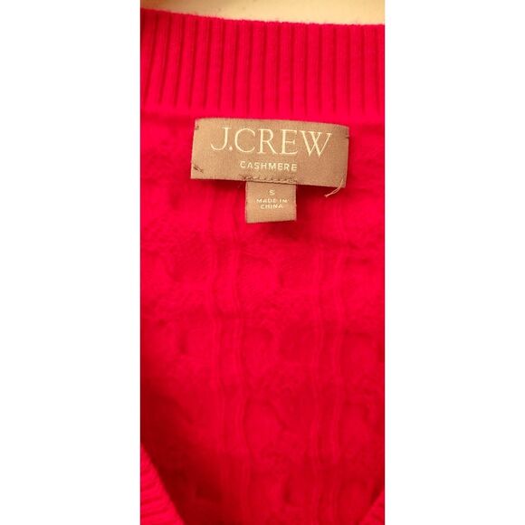 J Crew Hot Pink 100% Cashmere Babydoll Top Cardigan Button Front Sweater Fairy - Picture 3 of 6